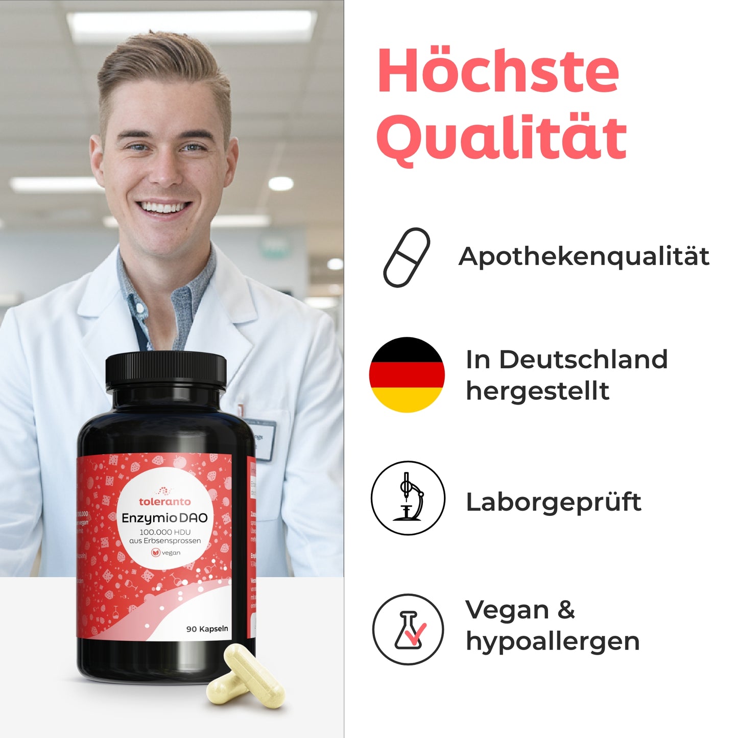 Enzymio DAO hochdosiert und vegan